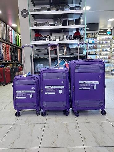 camadan: Carlton bənövşəyi səyahət çemodan dəsti - 3 ölçü: kiçik (kabinə — 1