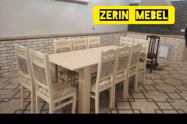 Masa və oturacaq dəstləri: Endirim olunub. Stol 4 stul dest 170 Azn. Stol 6 stul dest -230 Azn — 1