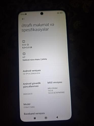 scaner: Poco X3 GT, 256 GB, rəng - Mavi, Barmaq izi — 6
