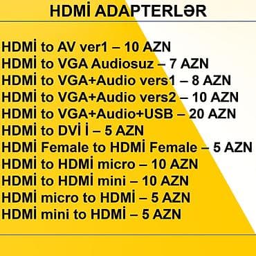 komputer setup: HDMİ Adapterlər/Konverterlər (Çeviricilər) ⭐HDMİ to AV ver1 – 10 AZN — 2