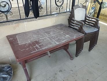 plasmas stol stul: Dördbucaq masa, Açılmayan, Stullar ilə, Plastik — 2