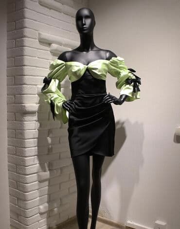 мери детокс чай отзывы: Şık mini gecə paltarı - Rəng: qara və açıq yaşıl kombinasiyası - — 4