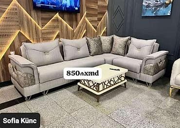 divan masa: Sofia Künc - Model: L şəklində “Sofia” künc divan dəsti - Rəng: Açıq — 1
