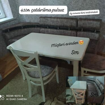 mətbəx ucun divan: *Sifarişlə hazırlanır* ✔️Kuxna üçün stol stul dəsti✨✨. 2 stul 1 — 7