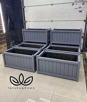 esger yari sekilleri: Açıq məkanlar üçün dekorativ taxta dibçəklər və hasarlama qutuları - — 3