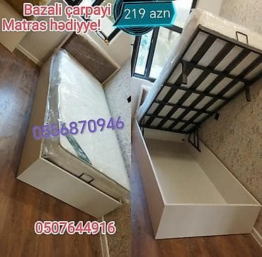 qazon tumu: Yeni, Təknəfərlik çarpayı, Bazalı, Matras ilə, Siyirməsiz, Azərbaycan — 1