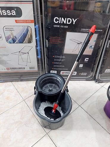 Ev və bağ: Döner başlı spin mop dəsti – vedrə və paslanmayan teleskopik sapla - — 3