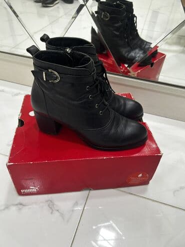 Çəkmələr: Ölçü: 38, rəng - Qara, İşlənmiş — 1