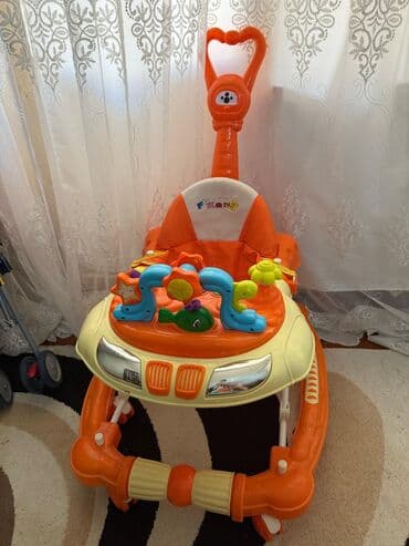 Yerimək üçün arabalar, çəliklər, əsalar, rollatorlar: Uşaq gəzdirəci – Fukang brendi, narıncı/bej rənglərdə. Xüsusiyyətlər — 1