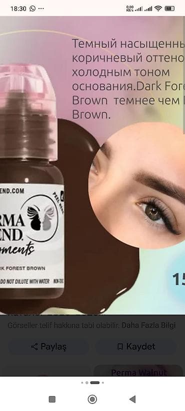 kasmetika: GOOCHIE Permanent Makeup Color – 212 Deep Coffee - Tətbiq sahəsi: qaş — 3