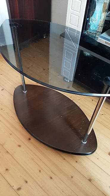 transformer stol: Yumru masa, Açılmayan, Təkərsiz, Şüşə — 2