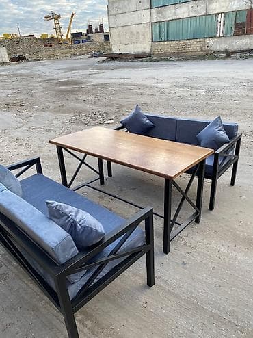 bag stol: Yeni, Dördbucaq masa, 2 stul, Açılmayan, Skameykalar ilə, Həsir toxunuşlu, Azərbaycan — 2