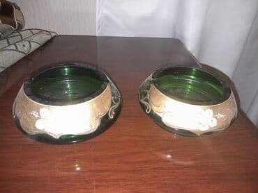 столешница из стекла: Şüşə məmulatları dəsti - Yaşıl və şəffaf tonların keçidi ilə — 5