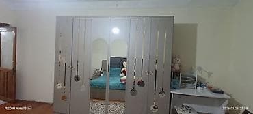 hamam ucun dolab: 6 qapı, Güzgülü, Boz, Digər material, Açılan, Düz dolab — 2