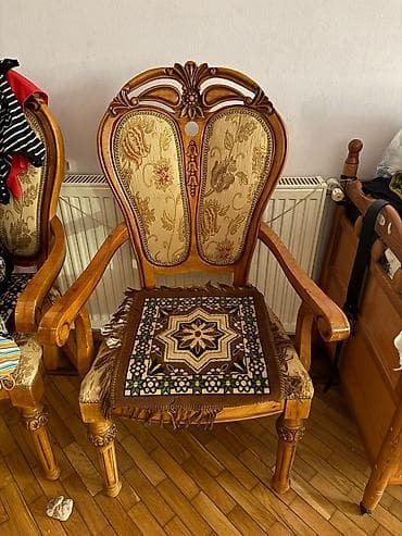 kohnə stul: Klassik üslubda yemək otağı dəsti - Stol: Korpus və ayaqlarda zəngin — 4