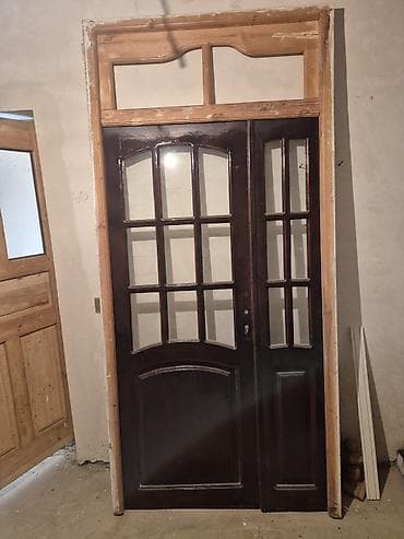 xonca qapilar: Taxta ikiqanadlı giriş/qonaq otağı qapısı olcu 1.20 ×2.50cm - — 2