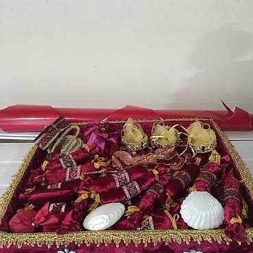 xonca səbət: Xınayaxdı (Henna Party) üçün dəst – bənövşəyi/şam işi tünd qırmızı — 2