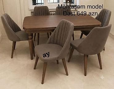 Yemək otağı üçün masa-stul dəsti - Dəst: 1 masa + 6 stul - Rəng at lalafo.az Yemək otağı üçün masa-stul dəsti - Dəst: 1 masa + 6 stul - Rəng