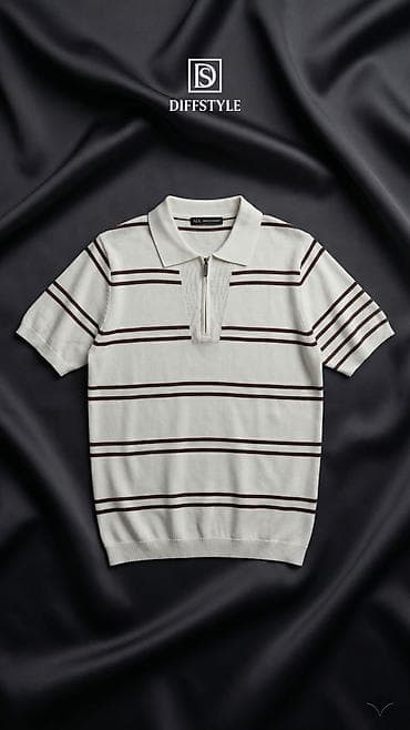 köynekler: DIFFSTYLE kişi polo sviteri - Model: qısaqol, polo yaxalı - Dizayn — 2
