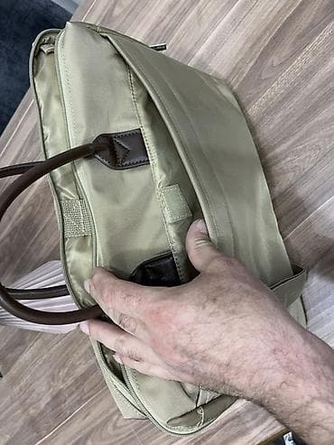 daniel klein: Bej rəngdə biznes/iş kompyuter çantası - Material: sıx toxumalı, suya — 3