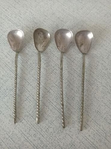 kvars qum: Məhsul: Metal çay/qəhvə qaşıqları dəsti — 1