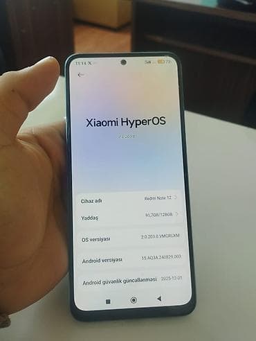 samavar satilir: Redmi Note 12, 128 GB, rəng - Yaşıl, Barmaq izi, İki sim kartlı, Face ID — 7