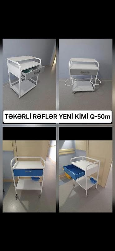 Təkərli tibbi servis arabaları - Material: möhkəm metal karkas, asan — 1