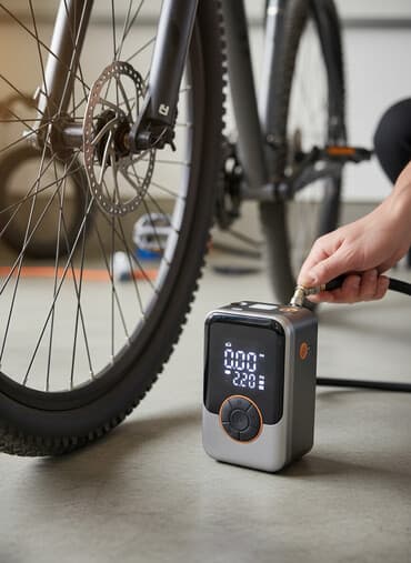 işlənmiş teker: Portativ avtomobil şin nasosu (elektron manometrli) - Kompakt və — 1