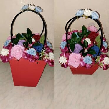 qadın üçün toxunma kardiqanlar: Hədiyyə buketleri (şokolad) — 1