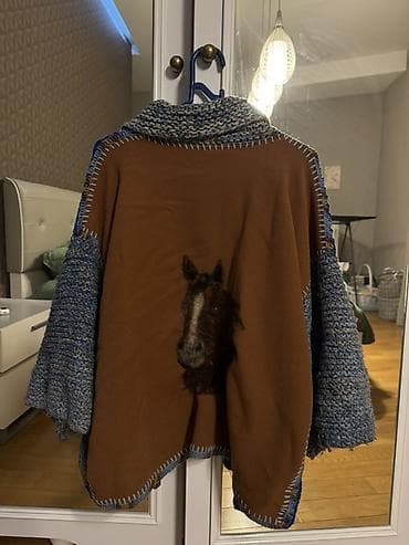 jaket turkce: Unikal dizaynlı əl işı kardiqan/sviter - Model: patchwork üslubunda — 1