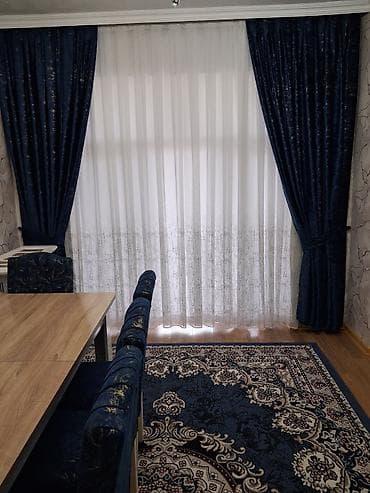 pərdələr: Yeni, Vilyur Pərdə, rəng - Göy, Pulsuz çatdırılma — 1
