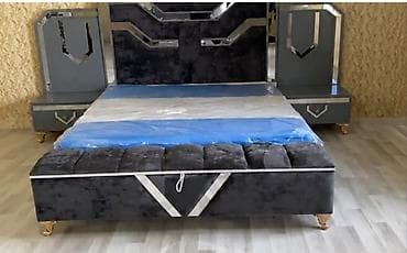 Ev və bağ: Müasir yataq otağı dəsti - Komplekt: iri ölçülü çarpayı (yumşaq — 1