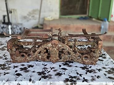 Antik mexaniki tərəzi – ağır döküm metal korpuslu, ikitərəfli kasalı