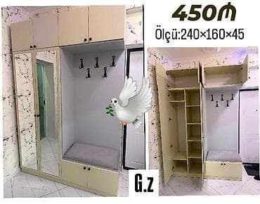 Düz dolab, Dəhliz üçün, Paltar üçün, Açılan, Korpuslu, 2 qapılı