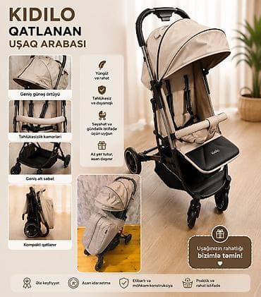 Kidilo qatlanan uşaq arabası - Yüngül konstruksiya, asan idarəetmə -