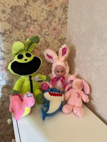 goy qurşağı: Uşaq oyuncaqları dəsti Tərkib: - Böyük yumşaq dovşan oyuncağı: ağ — 15