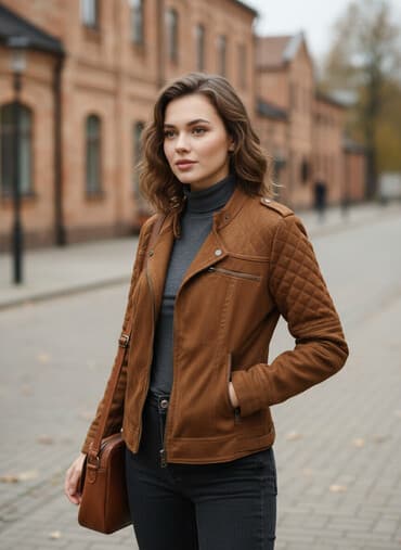 qara cins pencekler: Zamşa kurtka, M — 1