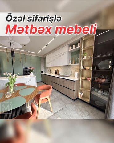 Özəl sifarişlə hazırlanmış mətbəx mebelləri - Müasir minimalistik