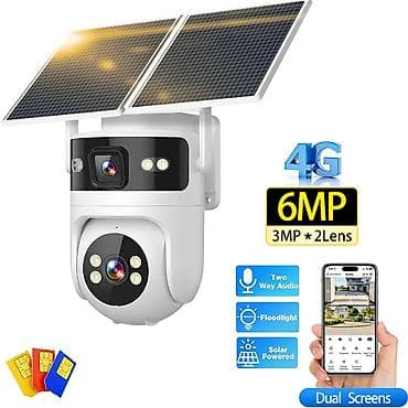 osmo kamera: Günəş panelli 4G açıq hava təhlükəsizlik kamerası – 6MP (2 linza — 2