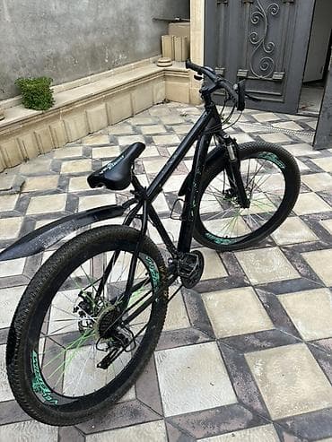 Şəhər velosipedləri: Dağ velosipedi – 29” təkərli, alüminium gövdə - Rəng: qara, yaşıl — 3