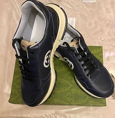 Şəxsi əşyalar: GUCCI kişi krossovkası - Rəng: Tünd göy üst, - Loqo“GUCCI” - — 1