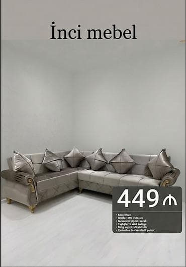 Ev üçün mebel: Künc divan, Yeni, Açılan, Bazalı, Parça, Şəhərdaxili pulsuz çatdırılma — 1