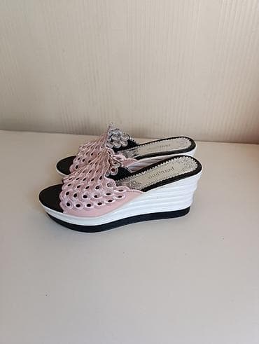 Basanoşka və səndəllər: Sabo, Ölçü: 38.5, rəng - Çəhrayı, İşlənmiş — 2