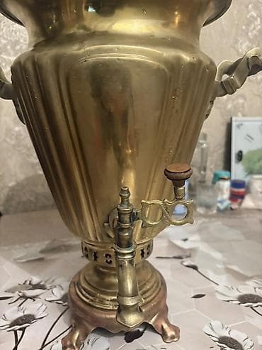 İdman və istirahət: Qədim samovar, 1907 il, Latun, Vəziyyəti: Yaxşı — 3