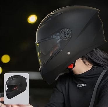 moto nomreleri: Kaska Endirimlə 35-azn Tam üzlü motosiklet dəbilqəsi mat qara Ünvan Q — 6