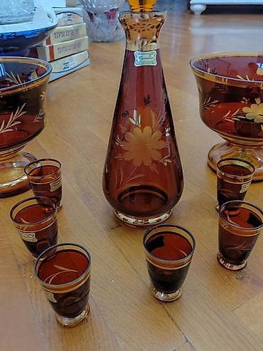 Egermann (Czech Republic) bəzəkli şüşə dəsti - Brend: Egermann – Çex — 4