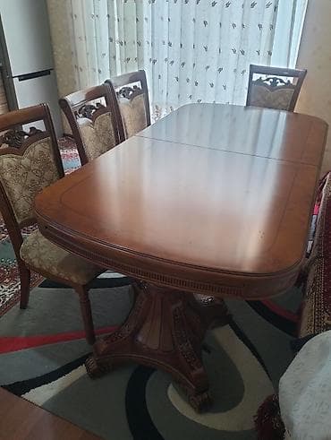 Qonaq otağı üçün, Açılan, Oval masa, 6 stul lalafo.az -da Qonaq otağı üçün, Açılan, Oval masa, 6 stul