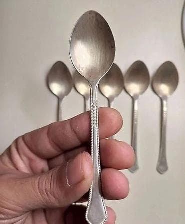 çay: Klassik çay qaşıqları dəsti – 6 ədəd - Material: metal alaşımlı — 1