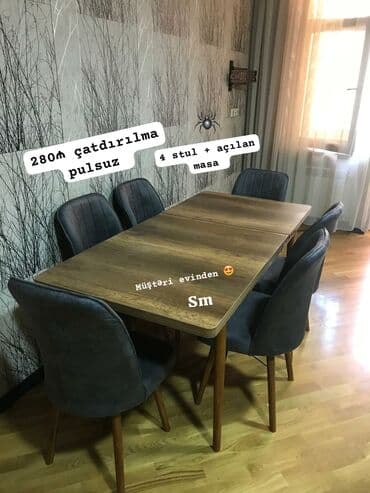 Mətbəx üçün, Yeni, 4 stul