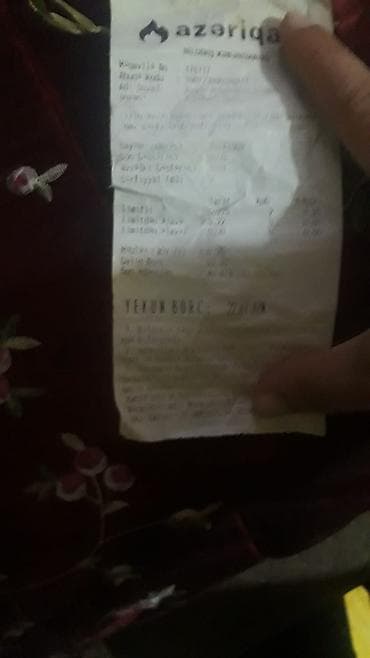 Turizm: Xidmət: “Azəriqaz” bildiriş kağızı (abonent məlumatları və borc — 1